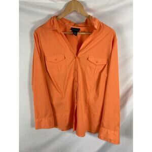 Lane Bryant Orange Button Up Shirt Size 18/20